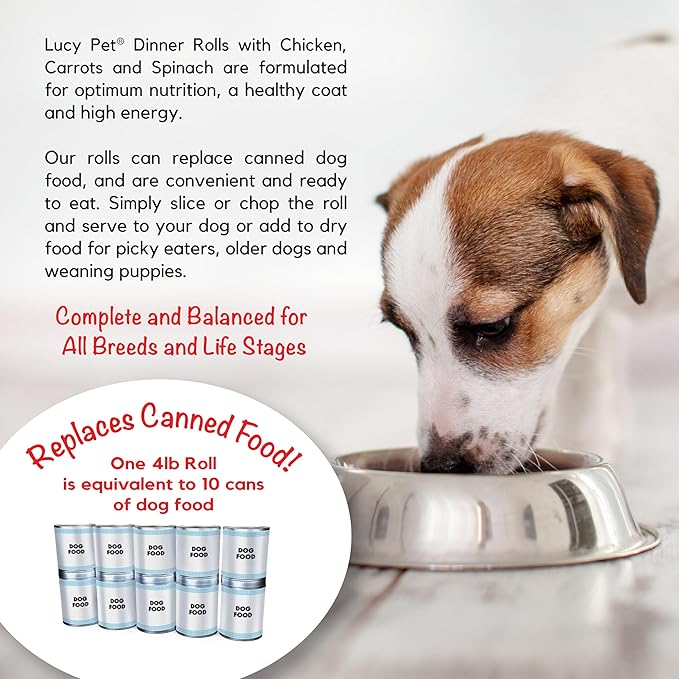 Lucy Pet Dinner Rolls-Mom's Meatloaf Chicken with Carrots and Spinach 2.75oz/36 ct. Box