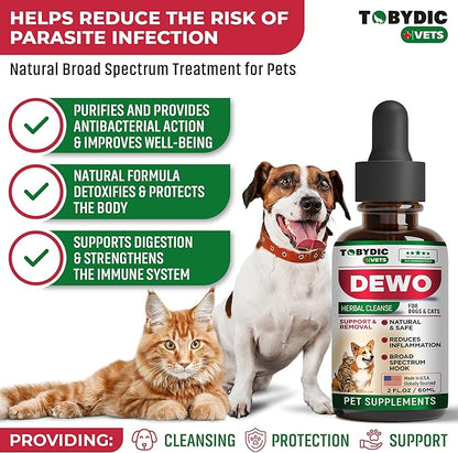 Cats & Dogs Natural Broad Spectrum Treatment & Liquid Herbal Medicine - Medication Helps Remove Toxins - Supplement Drops Made in USA
