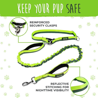 Mighty Paw Hands Free Dog Leash | Bungee Waist Leash for Dog Walking. Dog Running Leash Hands Free. Hands Free Leash for Large Dogs, Medium & Small Dogs. Dog Leash Waist Belt (36" - 48") Up To 150 lbs
