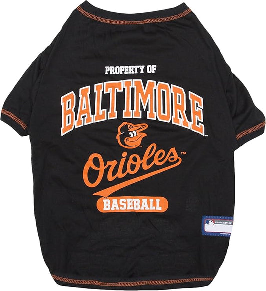 MLB Baltimore Orioles Dog T-Shirt, X-Large. - Licensed Shirt for Pets Team Colored with Team Logos. - Premium Stretchable Materials for The Comfort of Your Dog & cat.