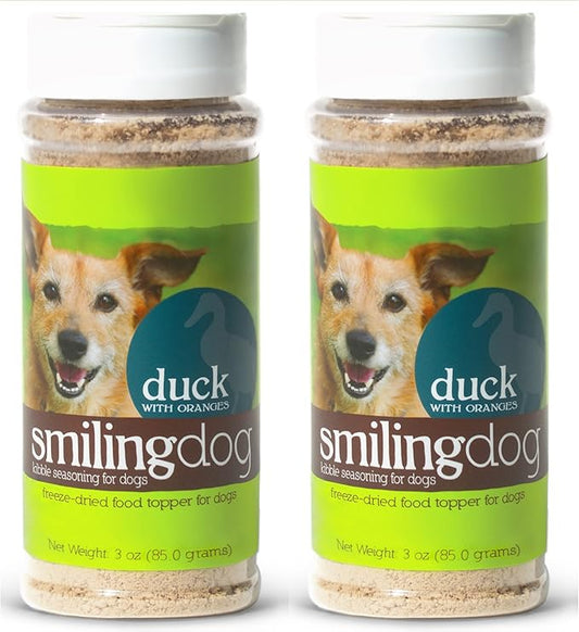 Herbsmith Kibble Seasoning – Freeze Dried Duck – DIY Raw Coated Kibble Mixer – Dog Food Topper for Picky Eaters [Bundle x2 Units]