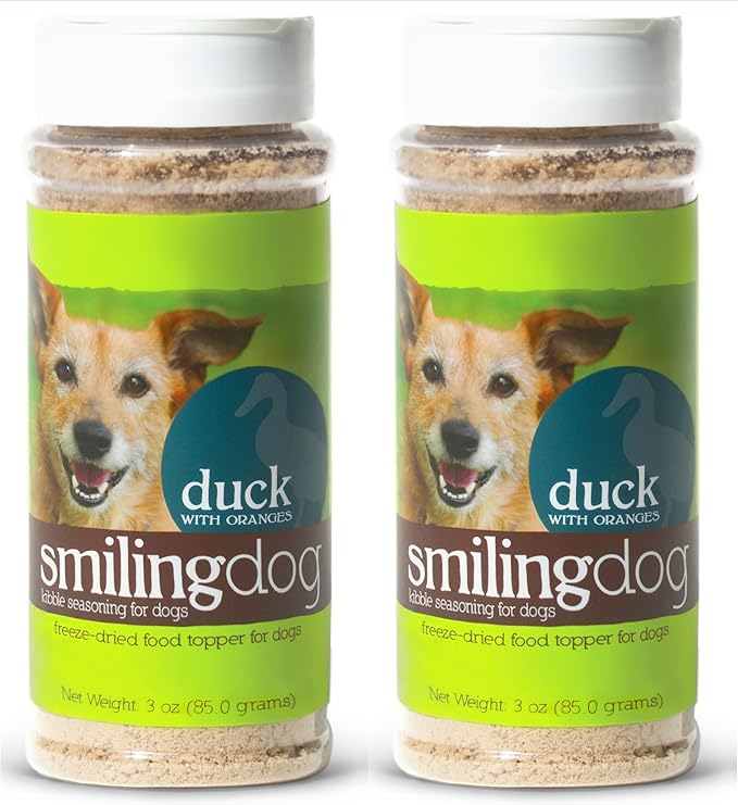 Herbsmith Kibble Seasoning – Freeze Dried Duck – DIY Raw Coated Kibble Mixer – Dog Food Topper for Picky Eaters [Bundle x2 Units]