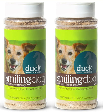 Herbsmith Kibble Seasoning – Freeze Dried Duck – DIY Raw Coated Kibble Mixer – Dog Food Topper for Picky Eaters [Bundle x2 Units]
