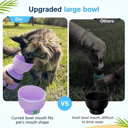 Pecute Portable Dog Water Bottle, 2 in 1 Cat Dog Travel Water Bottle Bowl Leakproof with Double Seal, BPA Free, Lightweight, Pet Small Animal Water Bottel Dispenser for Outdoor Walking Hiking Travels