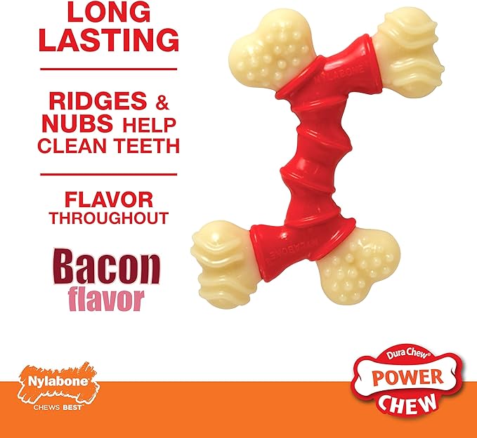 Nylabone Power Chew Double Bone Long Lasting Chew Toy for Dogs X-Small - Up to 15 lbs.