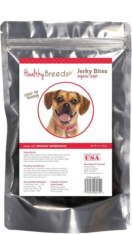 Healthy Breeds Puggle Jerky Bites Beef Recipe Dog Treats 5 oz