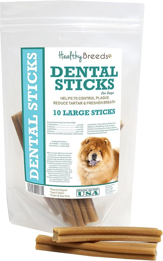Healthy Breeds Chow Chow Dental Sticks Large 10 Count