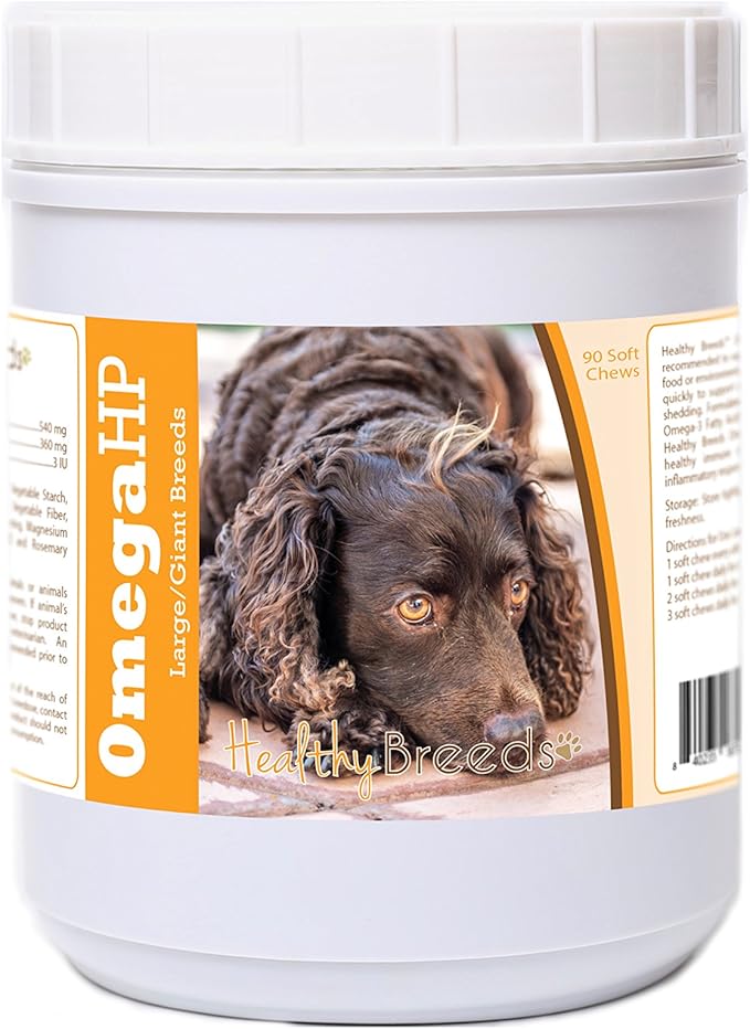 Healthy Breeds American Water Spaniel Omega HP Fatty Acid Skin and Coat Support Soft Chews 90 Count
