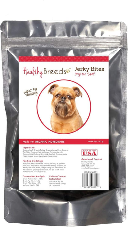 Healthy Breeds Brussels Griffon Jerky Bites Beef Recipe Dog Treats 5 oz