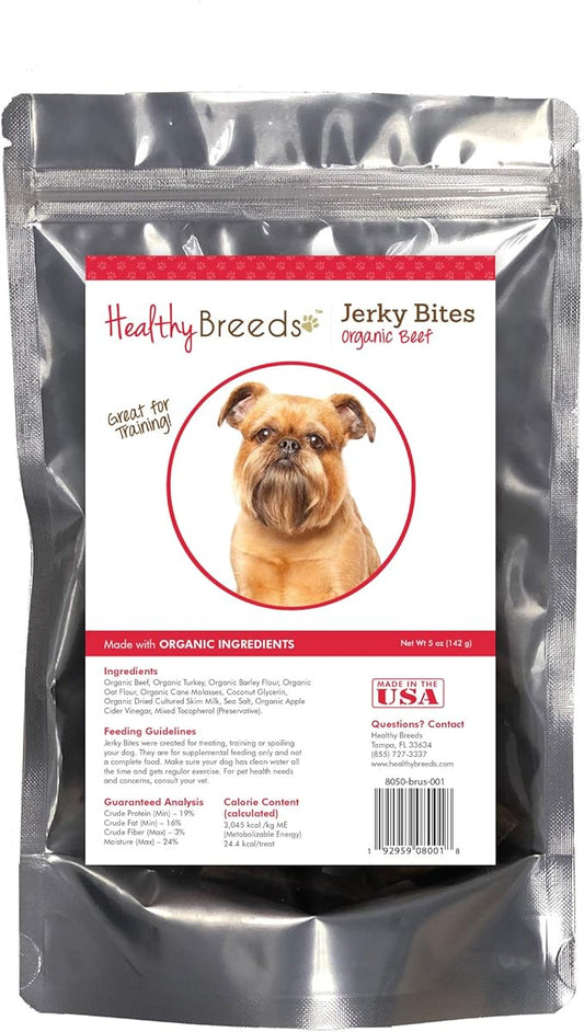 Healthy Breeds Brussels Griffon Jerky Bites Beef Recipe Dog Treats 5 oz