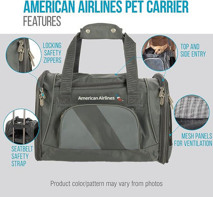 Sherpa American Airlines Travel Pet Carrier, Airline Approved & Guaranteed On Board - Charcoal Gray, Medium
