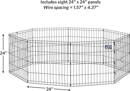 MidWest Homes for Pets Foldable Metal Dog Exercise Pen / Pet Playpen, 24'W x 24'H, 1-Year Manufacturer's Warranty