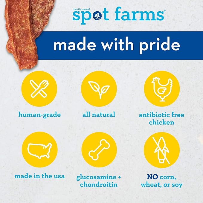 Spot Farms Chicken Jerky Healthy All Natural Dog Treats Human Grade For Hip And Joint 12 oz
