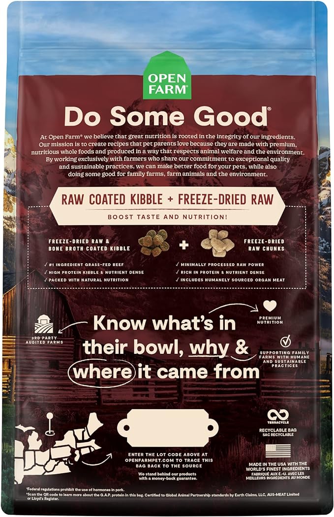 Open Farm RawMix Grain-Free Front Range Recipe for Dogs, includes Kibble, Bone Broth, and Freeze Dried Raw, Inspired by The Wild, Humanely Raised Protein and Non-GMO Fruits and Veggies, 3.5 lb