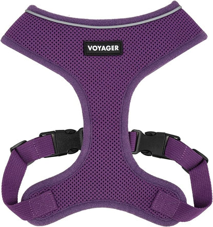 Aerolite No Pull Mesh Dog Harness with Lightweight, Soft, Breathable Chest Coverage, Reflective Stitching, and Adjustable Straps for Walking, Running, Training, Heavy Duty and Durable - Purple, S