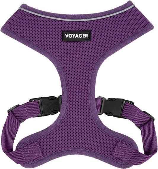Aerolite No Pull Mesh Dog Harness with Lightweight, Soft, Breathable Chest Coverage, Reflective Stitching, and Adjustable Straps for Walking, Running, Training, Heavy Duty and Durable - Purple, S