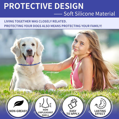 4 Pack Flea Collar for Dogs, 32 Months Flea and Tick Prevention for Dogs, Adjustable Flea and Tick Collar for Dogs Puppies, Waterproof Dog Flea Collar, Natural Dog Flea and Tick Treatment(Blue & Pink)