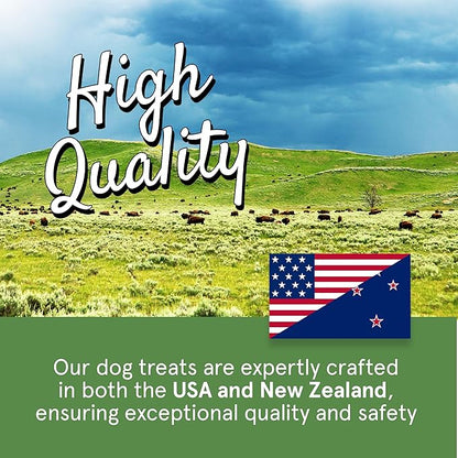 Real Meat Beef Jerky Dog Treats - 8 Air-Dried Strips of Jerky Treats for Dogs - Grain-Free Jerky Treats Dog Snacks Made up of 95% Human-Grade Free-Range Grass Fed Beef - All-Natural Dog Jerky Strips