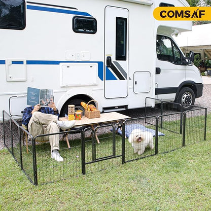 ComSaf Dog Playpen Indoor, 24" Height 16 Panels Metal Dog Fence,Playpen for Medium/Small Dogs, Portable Pet Puppy Playpen for Indoor