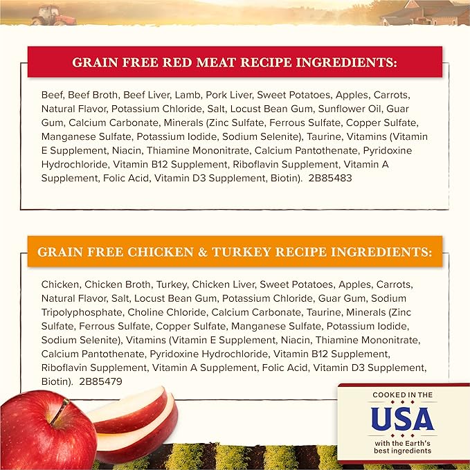 Whole Earth Farms Grain Free Soft Canned Wet Dog Food Pate Variety Pack, Chicken and Turkey, Red Meat Recipes - (12) 9.5 LB Cans