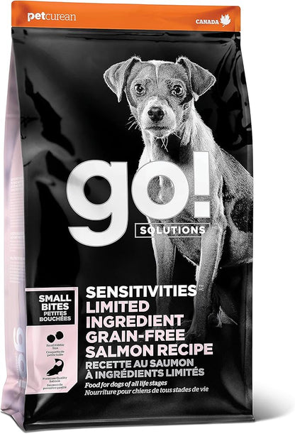 GO! SOLUTIONS Sensitivities – Small Bites Salmon Recipe – Limited Ingredient Dog Food, 22 lb – Grain Free Dog Food for All Life Stages – Dog Food to Support Sensitive Stomachs