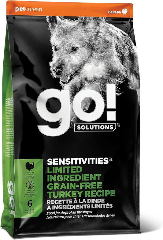 GO! SOLUTIONS Sensitivities - Turkey Recipe - Limited Ingredient Dog Food, 22 lb – Grain Free Dog Food for All Life Stages – Dog Food to Support Sensitive Stomachs