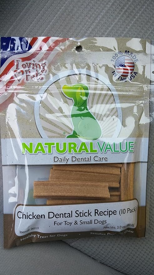 Lp Nat Chick Dentl Stks D Size 3Z Loving Pets Natural Value Chicken Dental Sticks Dog Treat 3Z