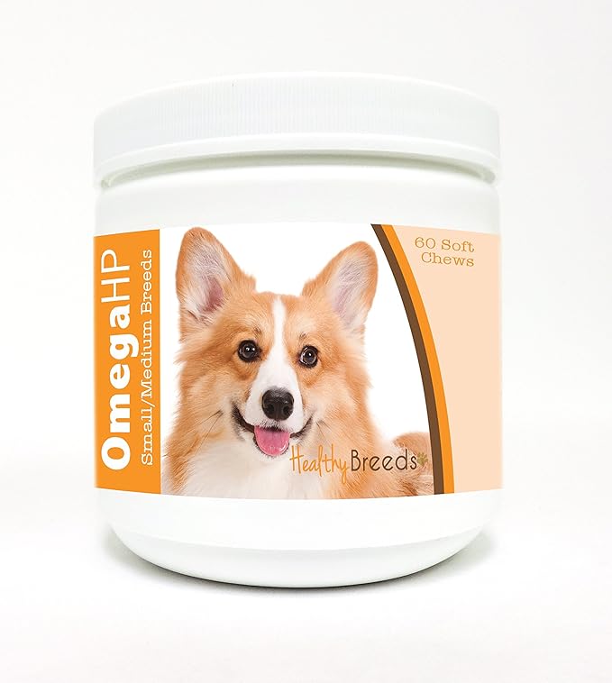 Healthy Breeds Pembroke Welsh Corgi Omega HP Fatty Acid Skin and Coat Support Soft Chews 60 Count
