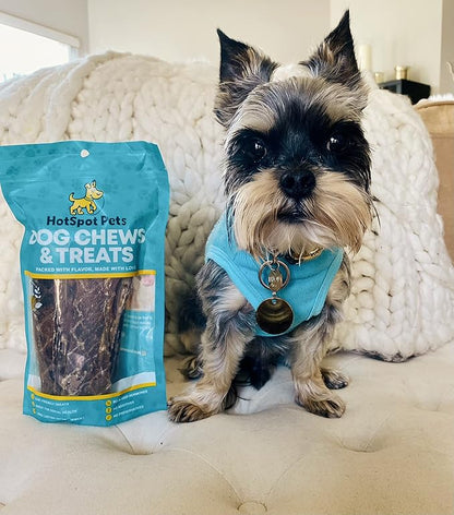 Beef Esophagus Dog Treats (6 INCHES) Grass Fed with No Added Hormone All Natural Jerky Dog Treats - Dog Chews Rich in Glucosamine & Chondroitin for Joint Health (6 Inch - 1LB Bag)