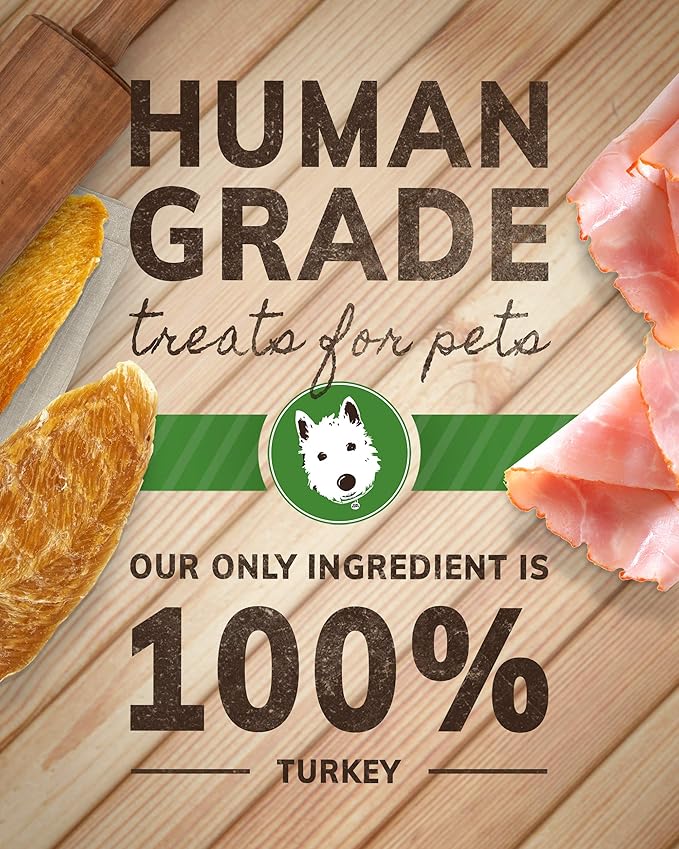 Wiley's Turkey Jerky Pet Treats | Grain Free Dog Jerky Treats Made in USA | All Natural Pet Treats for Dogs | Turkey Dog Treats (Turkey, 16 oz. bag)