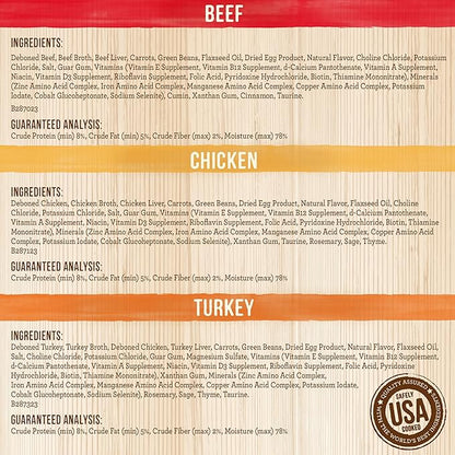 Merrick Lil’ Plates Petite Pates Premium Grain Free Wet Dog Food Variety Pack, Natural Beef, Chicken, Turkey - (Pack of 12) 3 oz. Cans