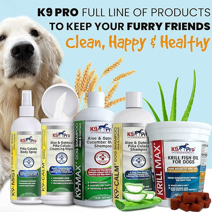 Oatmeal Dog Shampoo and Conditioner - for Dogs with Allergies and Dry Itchy Sensitive Skin. Best Hypoallergenic Medicated Tear Free Anti Itch for Puppy - with Aloe Cucumber Essence and Melon Extract