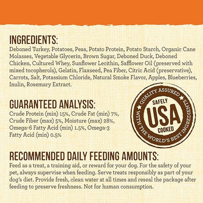 Merrick Lil’ Plates Grain Free Small Dog Treats, Natural Training Treats For Small Dogs, Teensy Turducken - 5 oz. Pouch