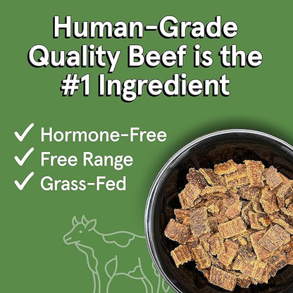 Real Meat Air Dried Dog Food w/Real Beef - 5lb Bag of USA-Crafted Grain-Free Real Meat Dog Food Sourced from Hormone-Free, Free-Range, Grass-Fed Beef - Digestible, All Natural, High Protein Beef