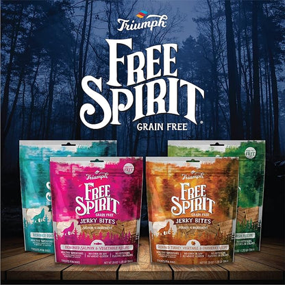 Triumph Free Spirit Grain Free Turkey, Vegetable & Cranberry Recipe Jerky Bites Dog Treats | 24 oz