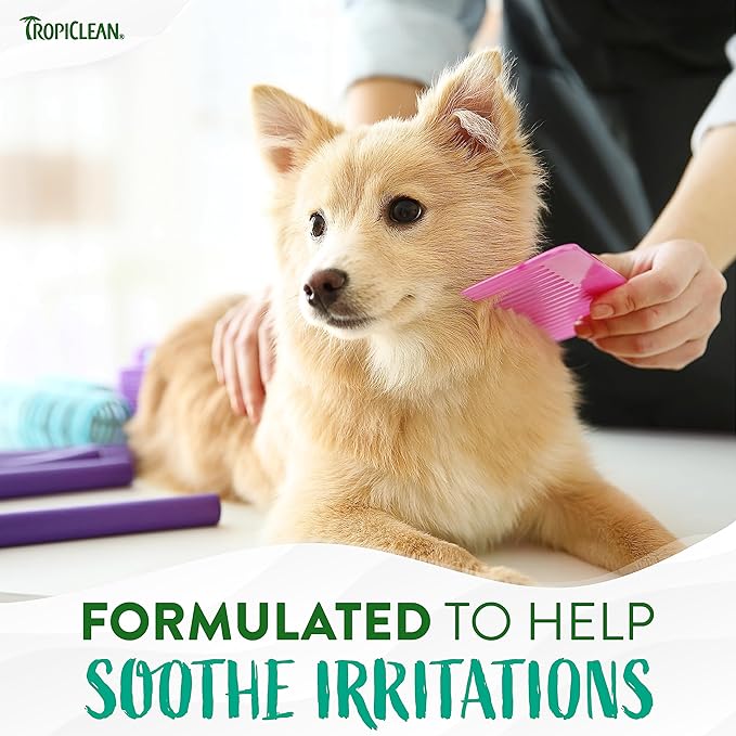 TropiClean Medicated Dog Shampoo for Allergies and Itching | Tea Tree & Oatmeal Dog Shampoo for Sensitive Skin | Natural Pet Shampoo Derived from Natural Ingredients | Made in the USA | 2.5 gallon