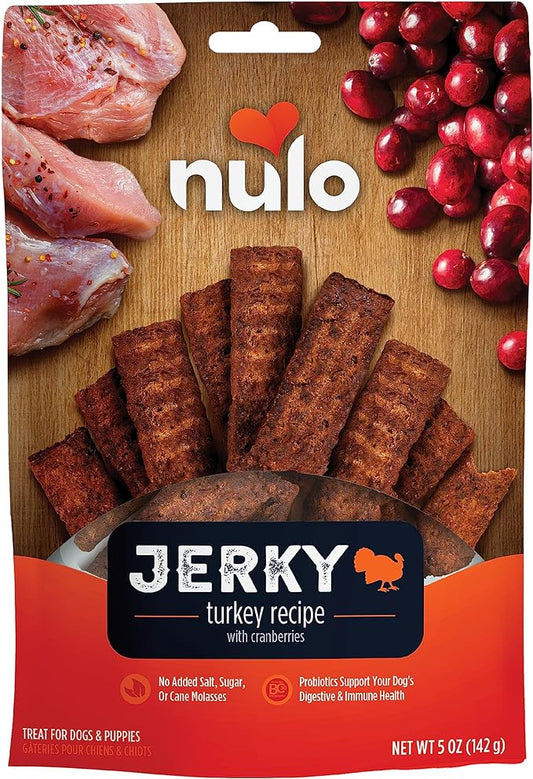 Nulo Premium Jerky Strips Dog Treats, Grain-Free High Protein Jerky Strips made with BC30 Probiotic to Support Digestive & Immune Health