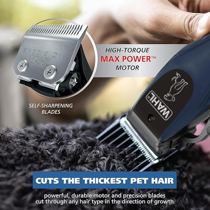 Wahl Power Pro Lithium Ion Rechargeable Cord Cordless Dog Grooming Kit - Heavy Duty Cordless Electric Dog Clippers for Grooming The Thickest Coats - Model 3024675
