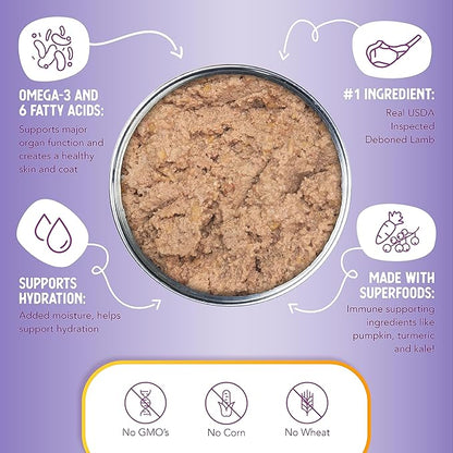 Health Extension Dog Food, Mediterranean Roast Lamb Recipe - 12.5 oz, Grain Free, Added Vitamins & Minerals, for All Life Stages, Vet Formulated, Improve Gut Health, Immune Support (Case of 12 Cans)