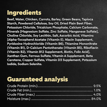 CESAR WHOLESOME BOWLS Adult Soft Wet Dog Food Beef, Chicken, Carrots, Barley & Green Beans Recipe, (10) 3 oz. Bowls