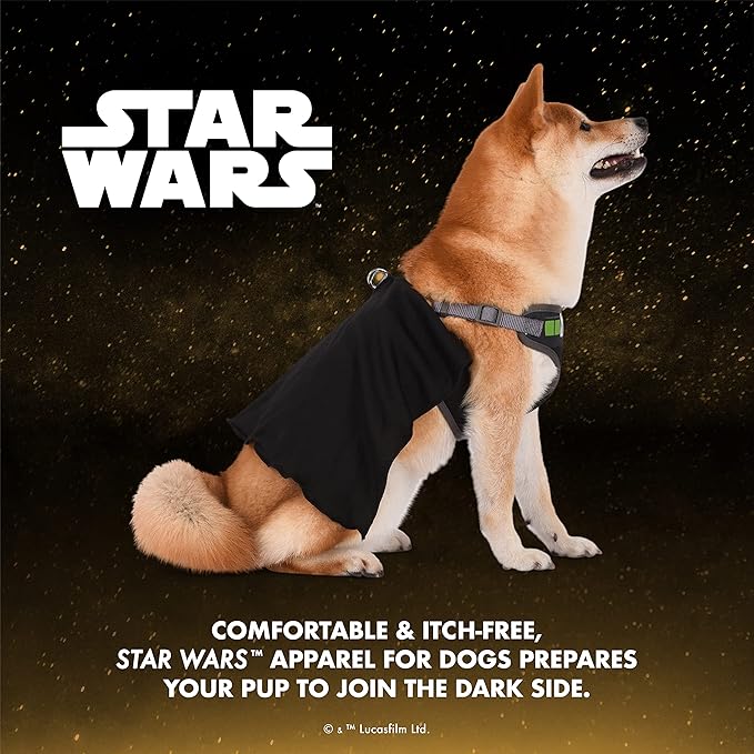 Star Wars for Pets Darth Vader Cosplay Dog Harness for Small Dogs, Small (S) | Black Small Dog Harness is Cute No Pull Dog Harness with Hood | Merch for Dogs or Pet Costume