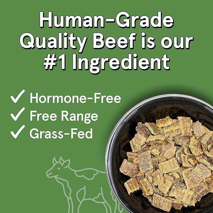 Real Meat Air Dried Dog Food w/ Real Beef - 10lb Bag of USA-Crafted Grain-Free Real Meat Dog Food Sourced from Hormone-Free, Free-Range, Grass-Fed Beef - Digestible, All Natural, High Protein Dog Food