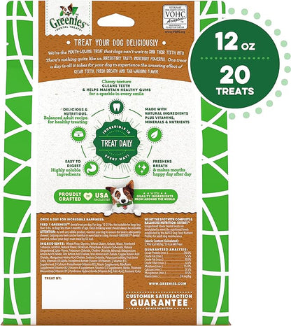 Greenies Gingerbread Flavor Regular Size Veterinarian-Recommended for Dental Care, Dog Treat Chews, Great Holiday Dog Stocking Stuffers, Limited Edition, 12 oz. Pack of 12