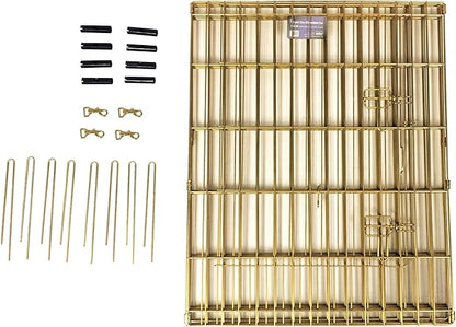 MidWest Homes for Pets Foldable Metal Dog Exercise Pen / Pet Playpen, Gold zinc w/ door, 24'W x 30'H, 1-Year Manufacturer's Warranty