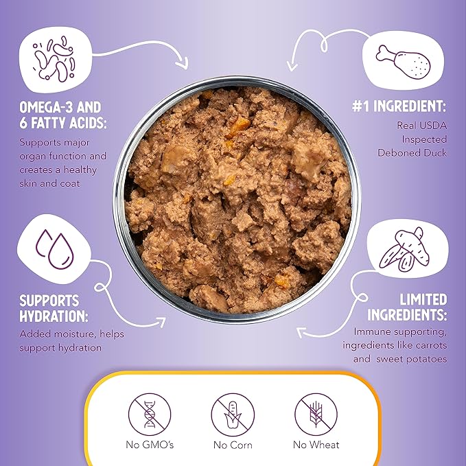 Health Extension Wet Dog Food Canned, Gluten & Grain-Free, Natural Food for All Dogs with Added Vitamins & Mineral, Duck Entree (12.5 Oz / 374 g) (Pack of 12)