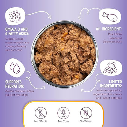 Health Extension Wet Dog Food Canned, Gluten & Grain-Free, Natural Food for All Dogs with Added Vitamins & Mineral, Duck Entree (12.5 Oz / 374 g) (Pack of 12)