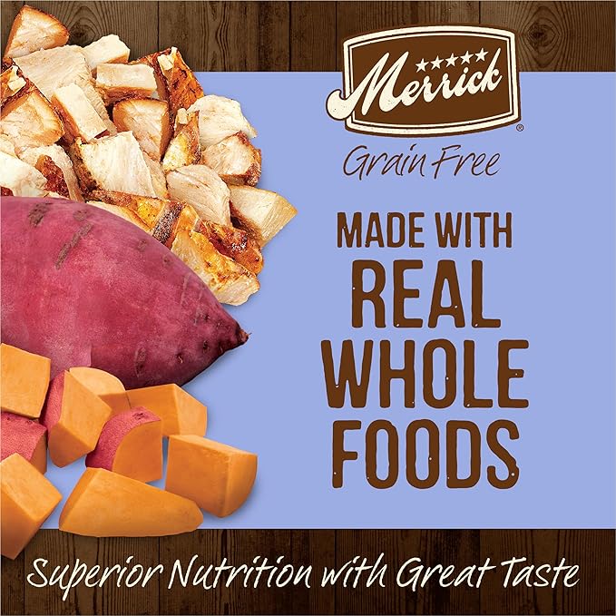 Merrick Dry Puppy Food, Real Chicken and Sweet Potato Grain Free Dog Food Recipe - 10 lb. Bag