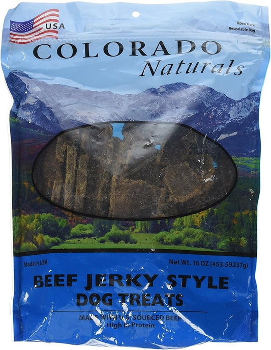 All Natural Beef Jerky Dog Treats. Made in USA with 100% U.S.D.A. Beef. 1Lb