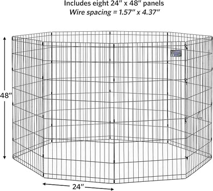 MidWest Homes for Pets Foldable Metal Dog Exercise Pen / Pet Playpen, 48'H x 24'W
