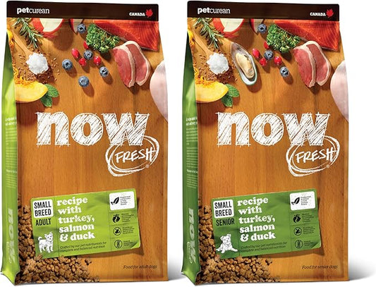 Now Fresh Grain Free Small Breed Adult Dog Food, 12 lb and Now Fresh Grain Free Small Breed Senior Dog Food, 22 lb